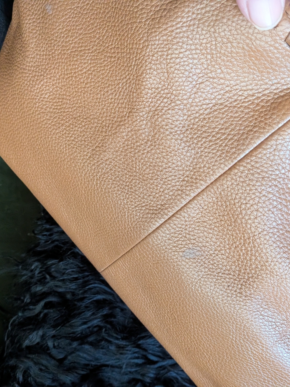 Tory Burch Marion Leather Chain Slouchy Shoulder Tote Bag – Tan/Bark - Picture 11 of 14